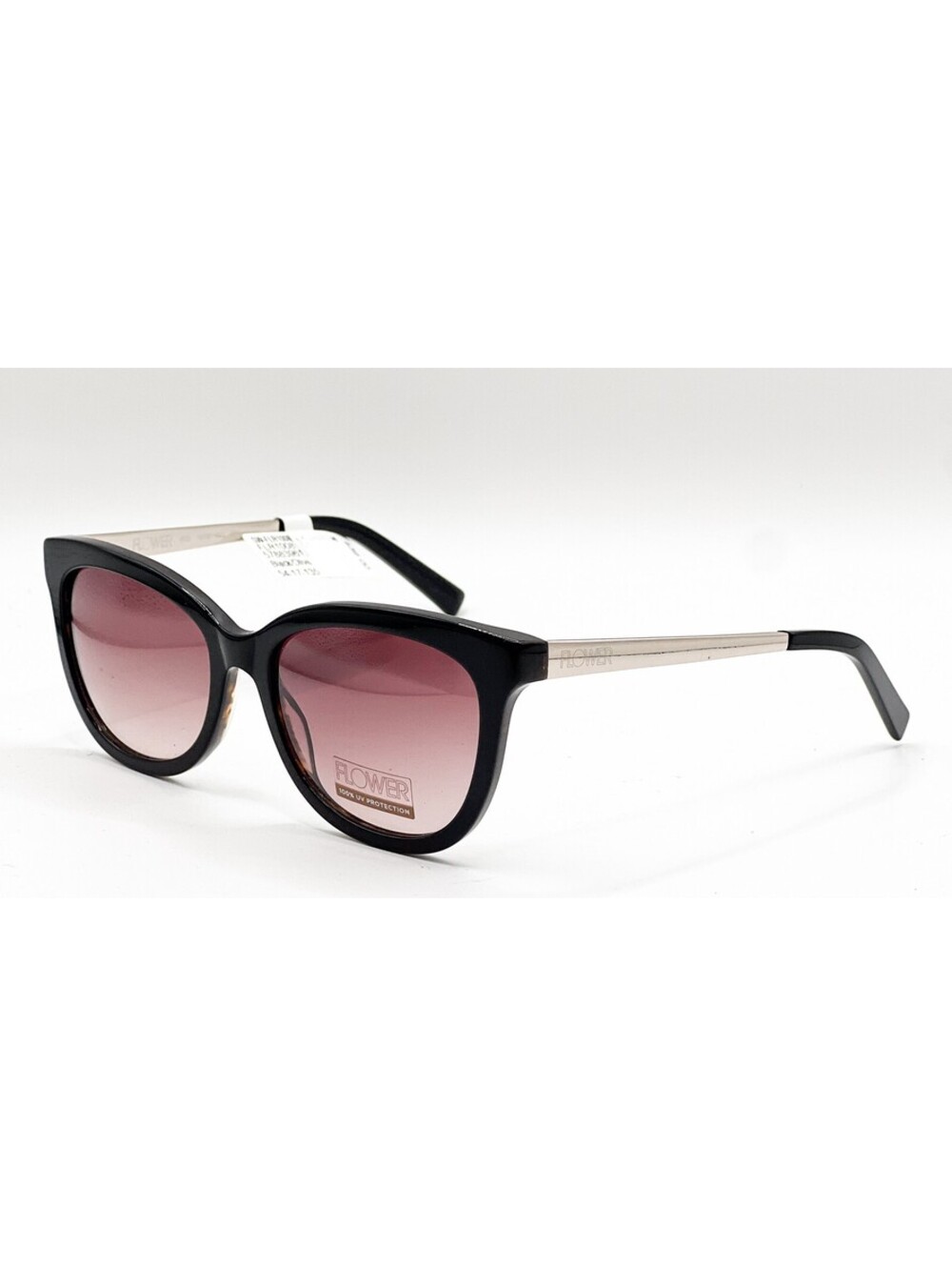 Flower Iris 1008 001 Black Cat Eye Authentic Sunglasses 54-17